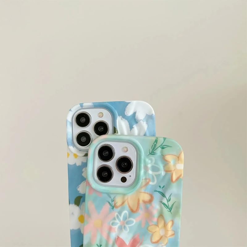 Image of COVERLY for iPhone 15 Plus 3D Trendy Rainbow Flower Phone Case,Premium Texture Luxury Retro Cute Multi Color Artistic Cool Design -Aesthetic Shades Heart Princess Cover for Apple iPhone 15 Plus