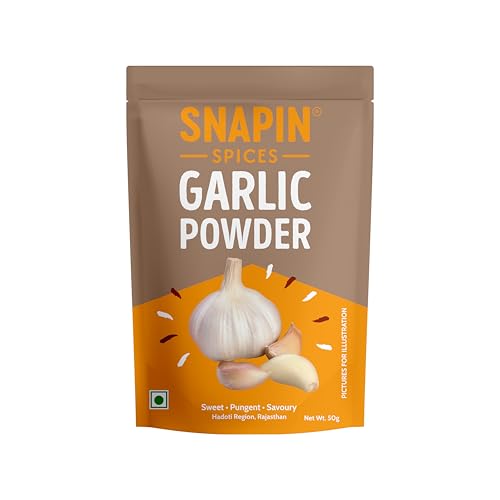 Image of Snapin Garlic Powder 50 gm | Lehsun Powder 50 gm | Ready to use in pouch | Instant Ready to use Garlic Powder | Ideal for Cooking, Baking & Seasoning