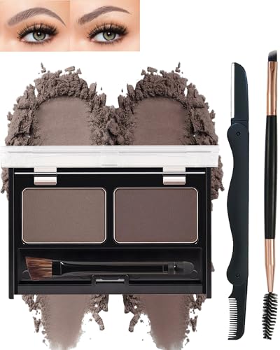 Eyebrow Powder Makeup Kit for Women,2 Colors Eye Brow Powder Waterproof Tinting Palette...