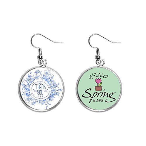 Pendientes de rosas azules con patrón de flores el regalo de primavera perfecto