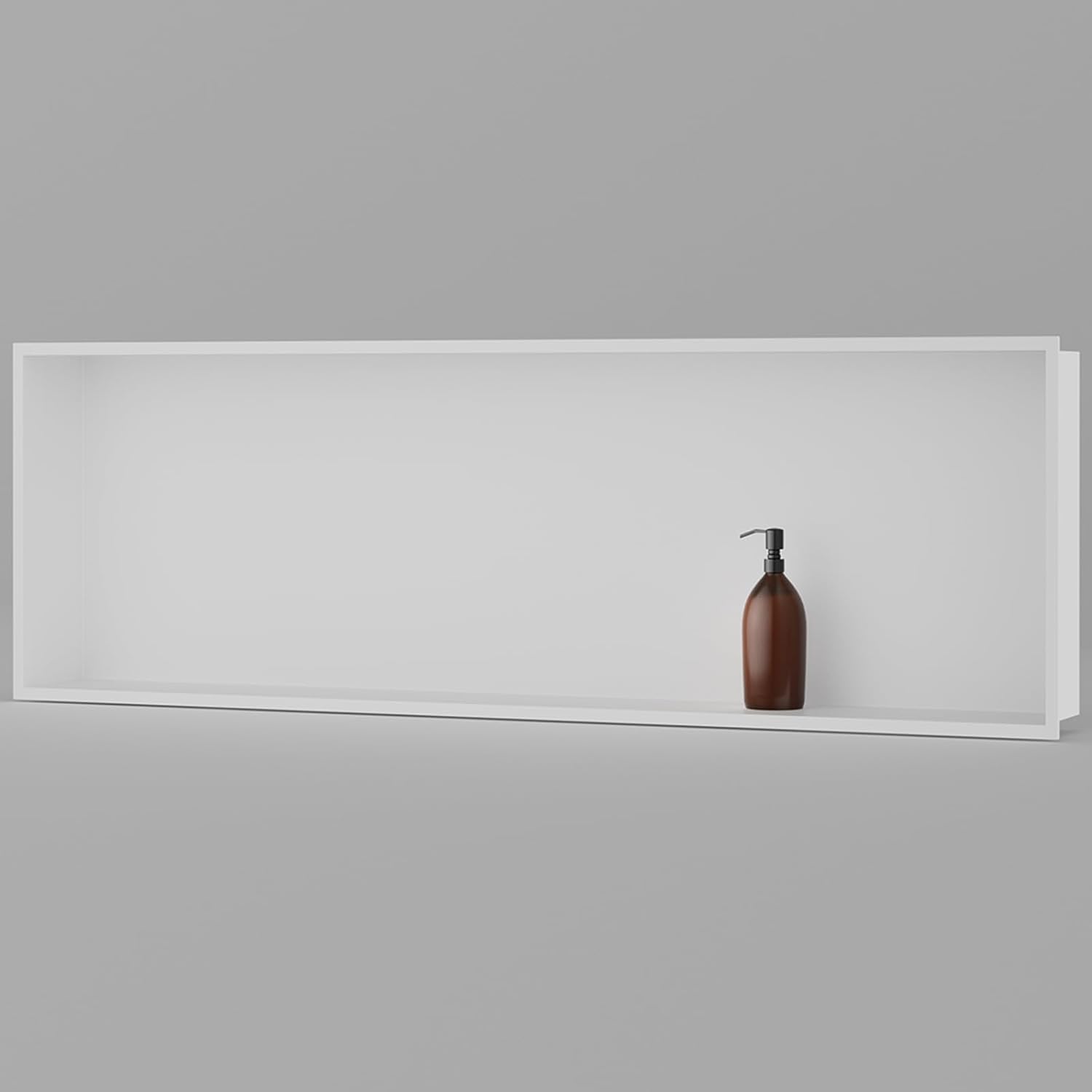 achelous stainless steel insert shower niche 36" x 12" no tile needed, bathroom wall niche recessed shower shelf organizer, wall-inserted niche recessed shower caddy, matte white 36" x 12" matte white