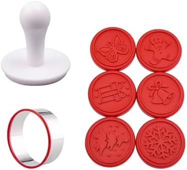 Christmas Cookie Stamps Silicone Cookie Stamps Cookie Cutter Biscuit for DIY Christmas and Daily Baking Set of 6
