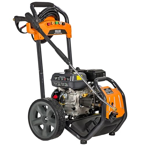 POLLOR 7HP 210cc Petrol Pressure Washer 3950 PSI Jet Wash with 10m Hose & Detergent Tank