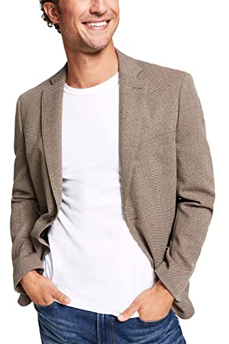 Calvin Klein Mens Textured Collared Sportcoat Brown 40L