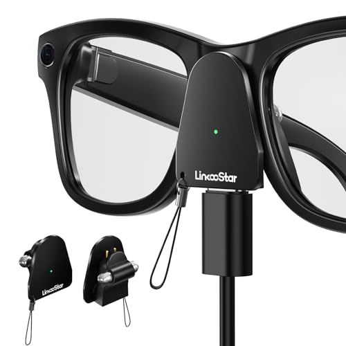 Charging Adapter Compatible with Ray Ban Meta Glasses (Gen 1&2) Wayfarer/Skyler/Headliner and Oakley Meta HSTN, Portable Charger Connector with USB C Port for Meta AI Smart Glasses Accessories, 2 Pack