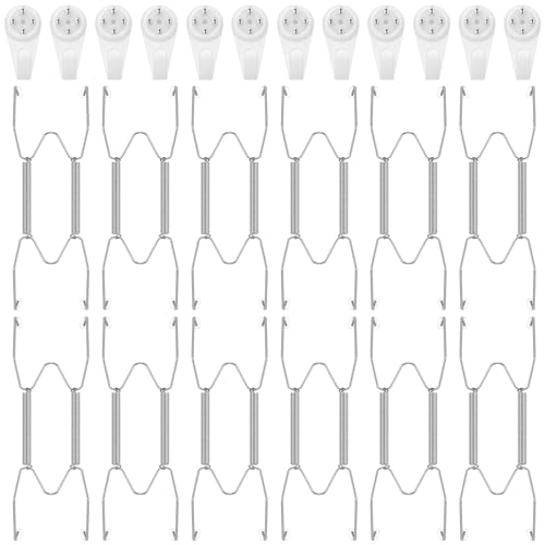 Image of Hotop 12 Pieces Plate Hangers for Wall Stainless Steel Wire Invisible Heavy Duty Plate Hangers Display Holders with 12 Pieces Hooks for Wall Decorative(4-5 Inch,Silver)