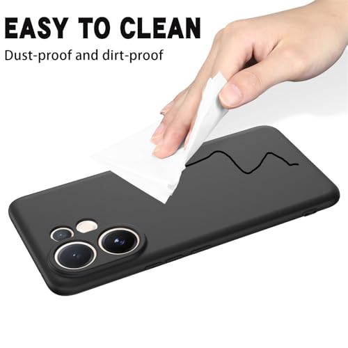 Image of DIZORO Microfiber Candy Back Cover Case for Vivo V60 5G / V60e 5G / Vivo T4 Pro 5G Soft Silicone Rubberized Case with Camera Protection (TPU, Black)