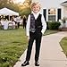 Yreiwoby Toddler Formal Vest for Boys Fashion Wedding Tuxedo V-Neck Waistcoat Kids Button Down Suit Vest with Pocket
