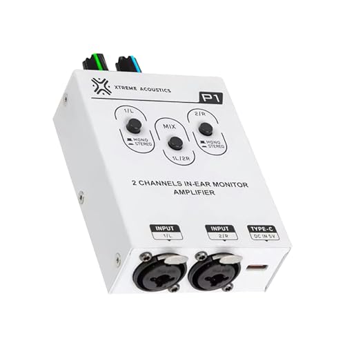 Image of Xtreme Acoustics P1 Dual Channel in-Ear Headphone Amplifier with Switchable Mono /Stereo and Mix Functions,White