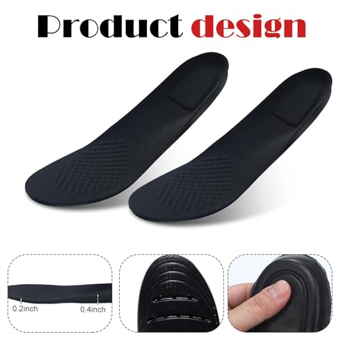 Image of Geyoga 0.4 Inch 4 Pcs Left or Right Full Length Insoles Balancer Leg Length Discrepancy Insoles and Additional Cushion Pad Heel Lift for Leg Lengths Discrepancy (Right)
