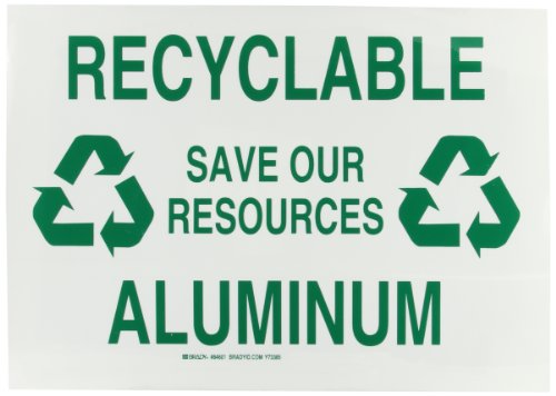 Panneau autocollant recyclable pour bac de tri aluminium Brady