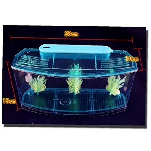 1pc LED Light Aquarium Acrilico Acrilico Tre Splits Betta Fish Serbatoio Triplo Bow Browers Box Breed Box - Image 6