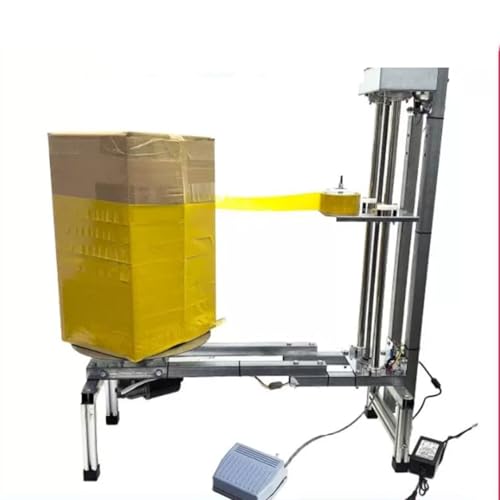 XILYZMO Elektrische Stretchwickelmaschine Drehteller Paketwickler Fußpedalsteuerung Halbautomatisches Metall Verpackungswerkzeug 5-30 Kg(B -60x30x10cm)