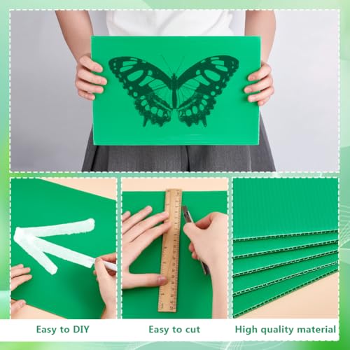 Image of AHANDMAKER 5 Pcs Lime Green Corrugated Plastic Sheets, 7.8x11.8 Inch Corrugated Poster Board, 3mm Thick Blank Yard Signs, Corrugated Plastic Board for DIY Crafts, Indoor and Outdoor Party Decor