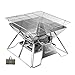 Campingmoon Campinggrill, Edelstahl, faltbar, tragbar, Holzkohlegrill, 35,6 cm, mit Tragetasche MT-2