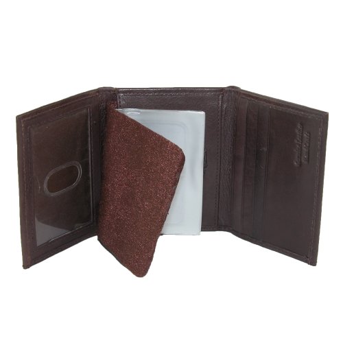 Paul & Taylor Men's Leather Badge Holder Trifold Wallet, Black4