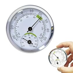 Higrómetro,Termómetro de Interiores y Medidor de H...: 【Excelentes materiales】 El termómetro higrómetro en miniatura convence por su exquisita artesanía y materiales duraderos. Están diseñados para proporcionar mediciones precisas durante largos períodos de tiempo. Proporcionan mediciones fiables tanto e...