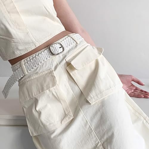 Braided Waist Belt for Cowgirl With Metal Buckle Vintage Belt Hot Girl WaistChain Braided Oversize Belt4