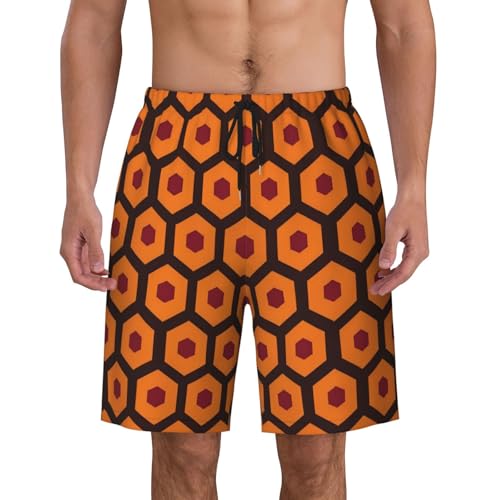 Shining Overlook Print Men's Beach Pants Lightweight Quick-Dry Swim Pants with Mesh Lining for Men