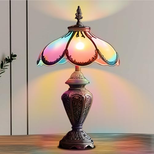 Image of Aygrochy LED Stained Glass Light Bulb Stained Glass Bulb,4W E26 Base,Colored Light Bulbs Indoor,Mosaic Light Bulb,for Christmas Decoration,Party,Home Lighting,Garden,Balcony,2 Pack