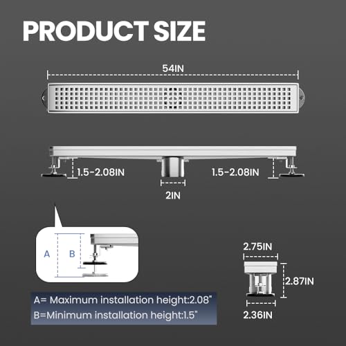 LISEEGO Linear Shower Drain 54 Inch by LISEEGO - Used condition - Image 4