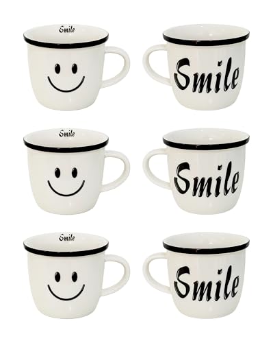 Set de 6 Mugs Cerámicos Negro y Blanco 13.4oz miniatura 1