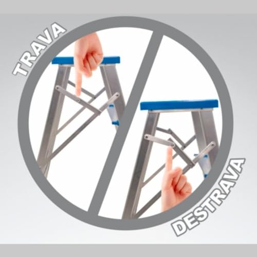 Banqueta Escada Doméstica Alumínio 3 Degraus