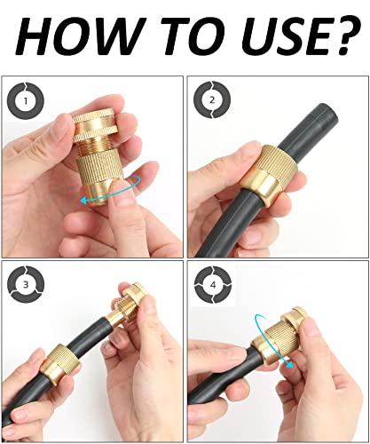 Styddi 3 Pack Solid Brass 1/2 Inch Drip Irrigation Tubing To Garden Faucet Adapters, Brass 3/4" Fht To 1/2” Irrigation Hose Connector Adaptor, Convert Female Garden Hose Thread To 1/2" Drip Tubing #TOP2