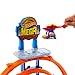 Hot Wheels Toy Car Track Set with Die-Cast Car & Helicopter, 2 Loops, Storage for 36 1:64 Scale Vehicles, Speed Snap Adapters, Mega Loop Garage