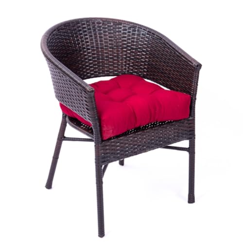Coussins de siège design simple rouge en polyester de qualité supérieure lot de 2 - 7