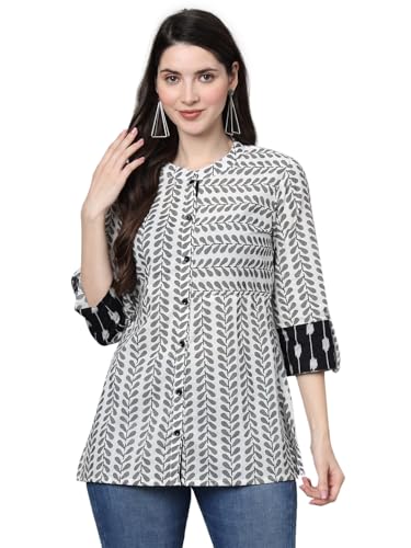 Image of FABRIC FITOOR Women's Cotton White Color Regular Casual Shirt
