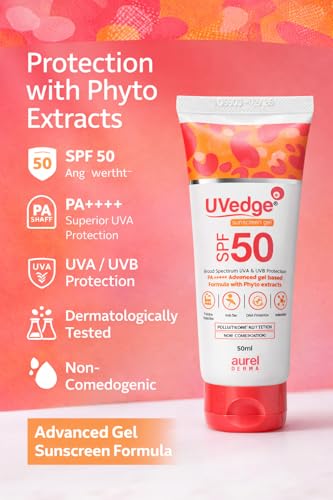 Image of Uv Edge Spf 50 Sunscreen Gel For All Skin Type, 1 Count