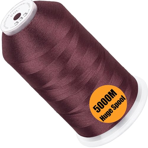 Image of New brothread - Single Huge Spool 5000M Each Polyester Embroidery Machine Thread 40WT for Commercial and Domestic Machines - Amber Red
