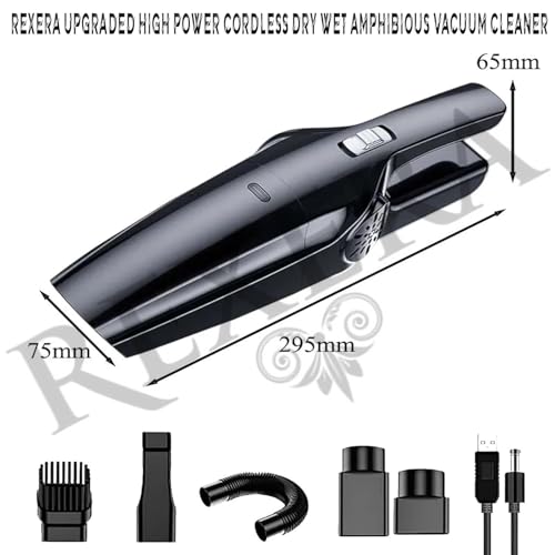 Image of REXERA 𝐖𝐢𝐫𝐞𝐥𝐞𝐬𝐬 Handheld Portable Car 𝐕𝐚𝐜𝐮𝐮𝐦 𝐂𝐥𝐞𝐚𝐧𝐞𝐫 2IN1 | Rechargeable 2X High Power Multiuse Cordless Mini Vacuum 𝐂𝐚𝐫 & 𝐇𝐨𝐦𝐞 Dual Use Vacuum Claner* (Black Slate)