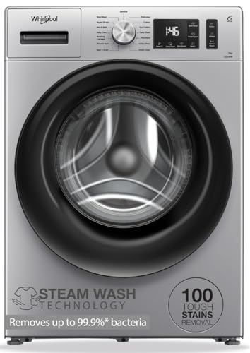 Image of Whirlpool 7 Kg 5 Star Inverter Front Load Washing Machine with In-Built Heater (SUPREME CARE SILVER 7012 -E, 100+ Tough Stains, Steam Technology, 2025 Model)
