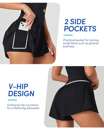 IUGA Athletic Romper Tummy Control Padded Workout Romper with Shorts Running Onesie Jumpsuits Summer Outfits Set Gym Clothes3