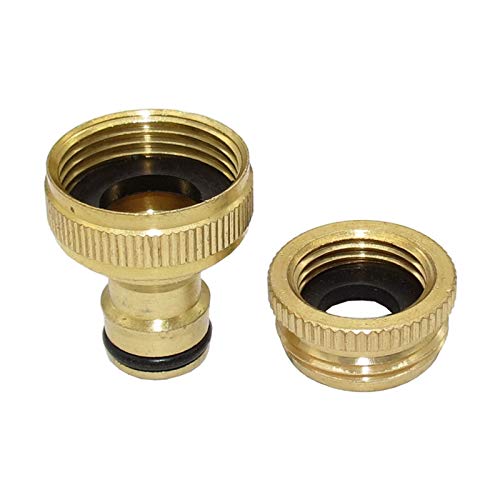 Zkenyao-Brass Connector 1/2'' 3/4'' Thread Quick Adapter Washin Machine Gun Fast Connect Fitting,1PC Brass Faucet Tap Connector, Simple to Install