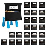 Toriexon Chair Pockets for Classrooms 24 Pack, 600D Oxford Cloth Classroom Chair Pockets with Name Slots and Tags, 15 x 14 Inch Chair Pockets for Kindergarten, School, Home, Office