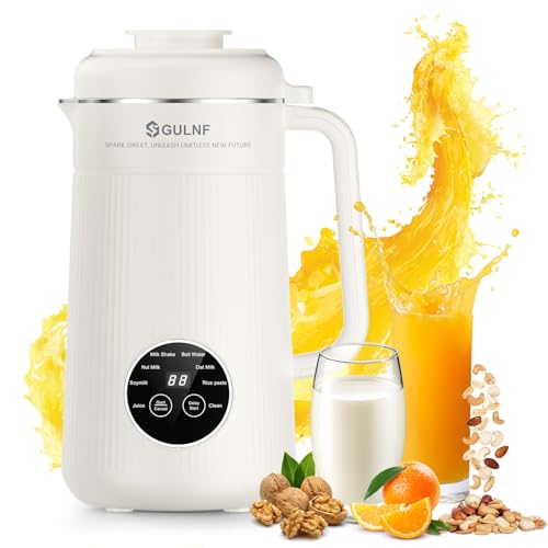 Nut Milk Maker Machine - 8 in 1 Soy Milk Maker Machine 40 Oz with Self-Cleaning, 24H Delay Start & 12H Keep Warm, Automatic Plant-Based Milk Blender for Almond, Oat, Coconut, Soybean (White)