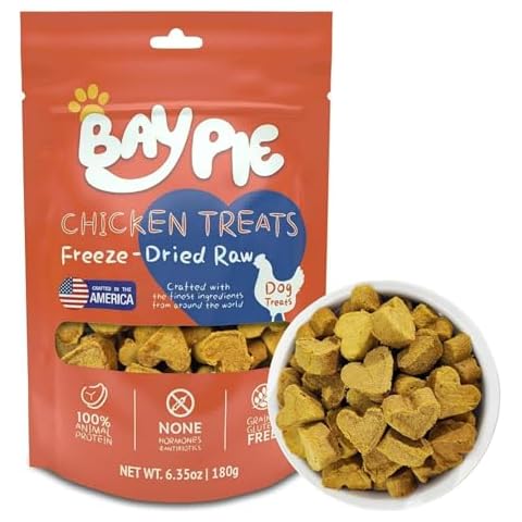 BAYPIE Freeze Dried Raw Dog Treats,Chicken&Chicken Liver,Great for Puppy Training Treats or Dog Meal Food Toppers, High Protein, Low Calorie,Grain Free, 6.35 oz Cover