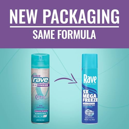 Rave 5X Mega Freeze Spray Fijador sin Aroma 2 piezas miniatura 2