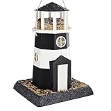 North States Village Collection Light House Birdfeeder- Black/White