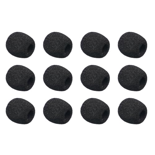 Kicada 12 PCS Lavalier Microphone Windscreen Foam Cover Lapel Mic Mini Windscreen Cover, Mini Size Foam Windscreen Cover Lapel Microphone Replacement Kit(7mm/0.27