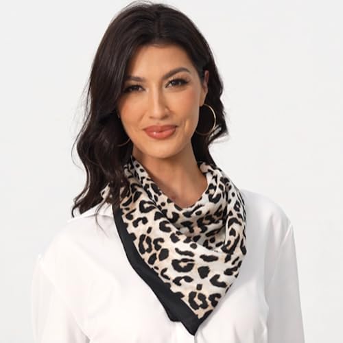 Leopard Cheetah Print Head Scarf Women Neckerchief Scarf for Hair Wrapping at Night Bandana Square Scarf2