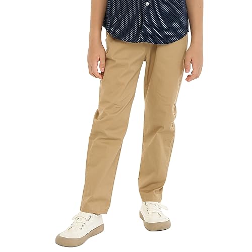 LittleSpring Boys School Uniform Pants Pull On Elastic Waist4