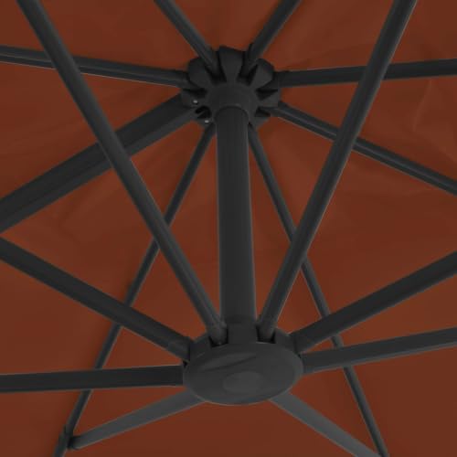 Sombrilla de jardín de 400x300 cm para evitar quemaduras solares con rotación 360°, terracota 6