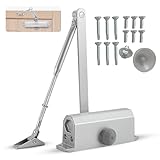 Muelle Cierrapuertas con Retenedor – Muelle para Puerta con Cierre Automático y Freno o Amortiguador – Mecanismo con Brazo Articulado para Cierre de Puertas Exteriores o Interiores