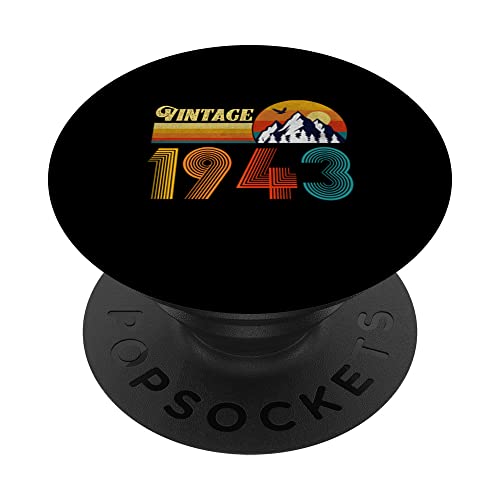 Regalo de 80 cumpleaños para hombres y mujeres, retro, vintage, 1943 PopSockets PopGrip Intercambiable