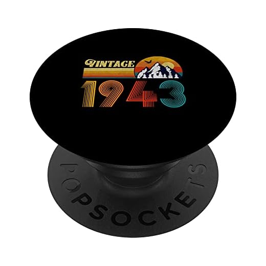 Regalo de 80 cumpleaños para hombres y mujeres, retro, vintage, 1943 PopSockets PopGrip Intercambiable