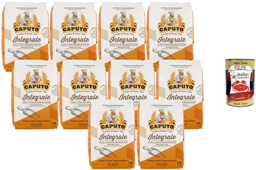 Italian Gourmet Bundle Farine de Blé Complète 10 x 1 kg, Farine Intégrale de Blé Tendre, Avec Germe et Son Naturellement Présents, Idéale pour Pain,...